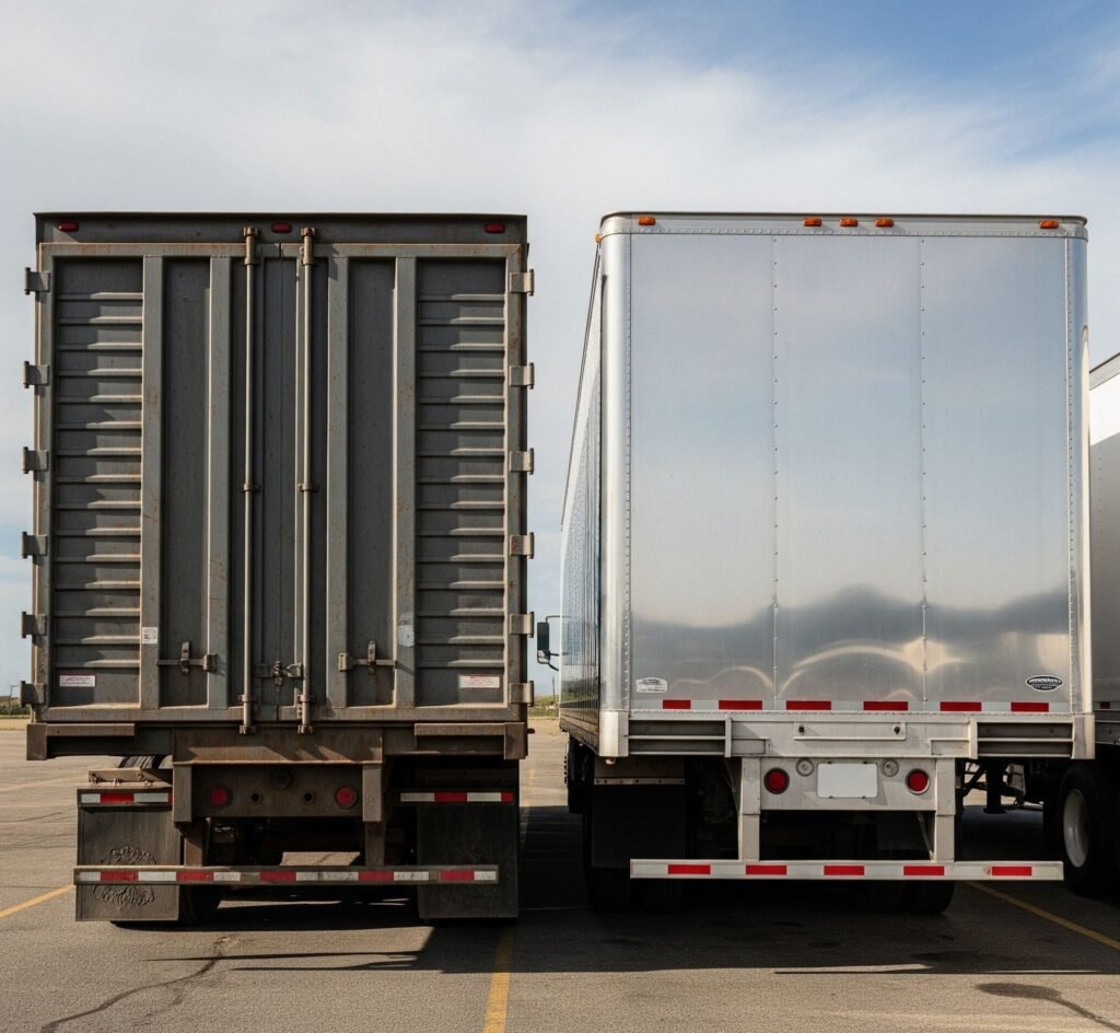 This image is about the difference between steel vs aluminium trailers