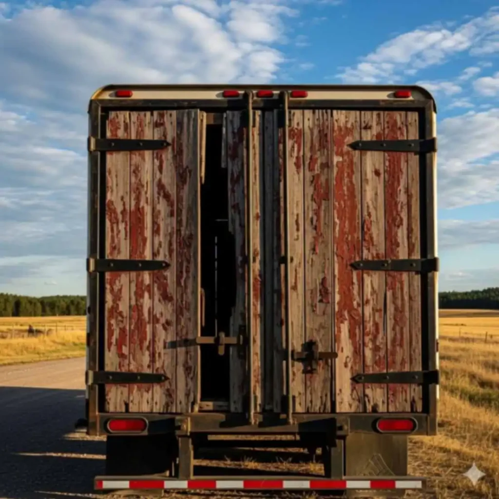 This image is of barn door gates in dump trailers