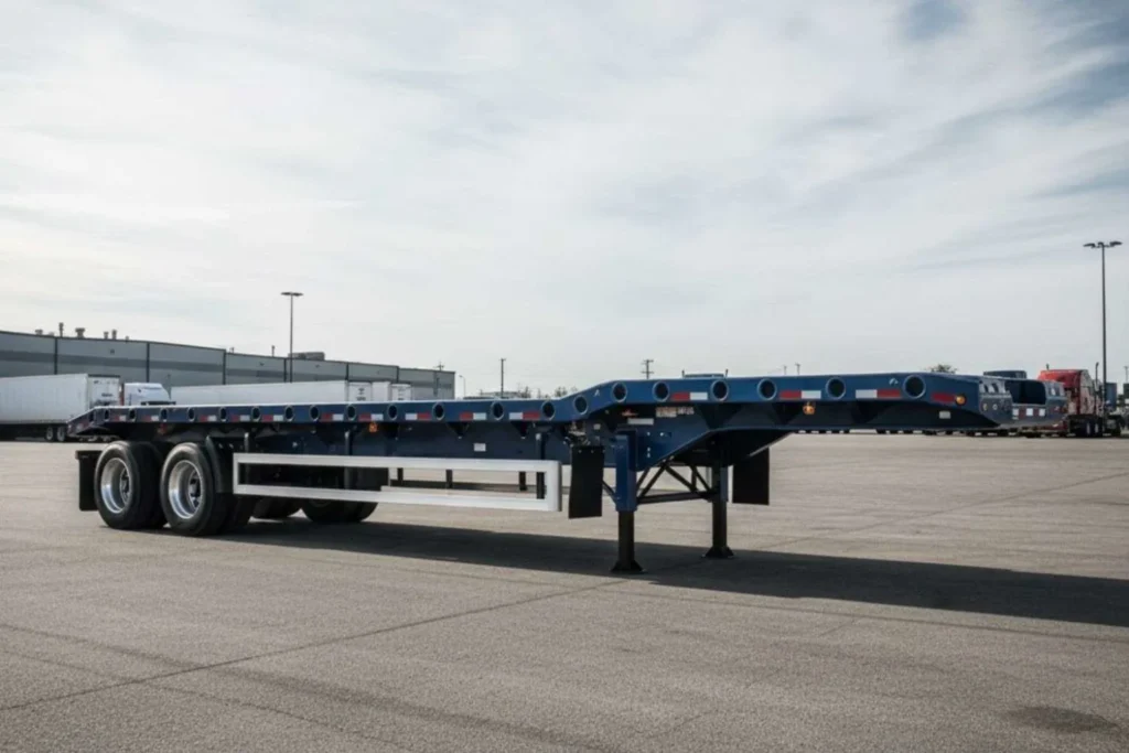 This is an image of step deck flatbed trailer